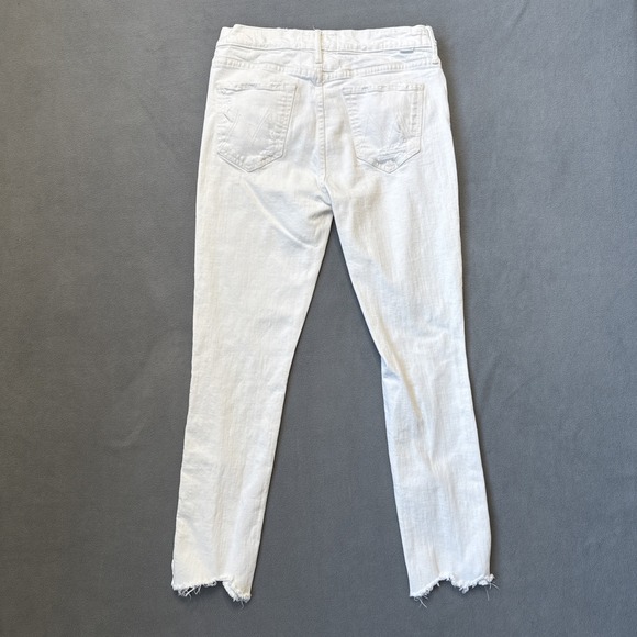 Mother Jeans Womens 29 Ivory Flirt Chew Unnatural Acts Mid Rise Distressed - Picture 2 of 14